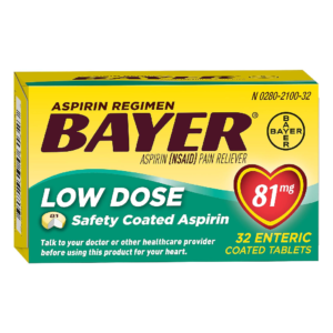Bottle Bayer Asprin Low Dose 81 mg 32 Count