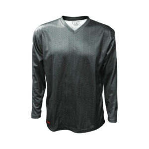 RAW COTTON BLEND LONG SLEEVE SHIRT Black Large